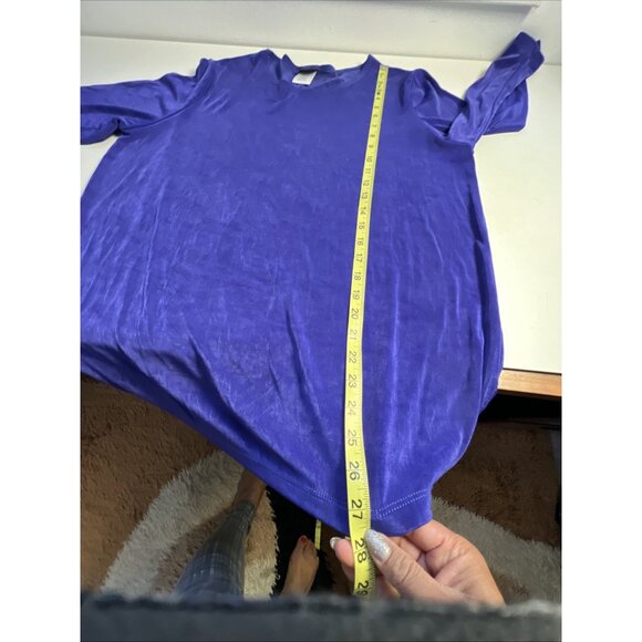 Citiknits 3/4 Sleeve Blouse Top Pants Set Sz L Purple A35020 Lounge Wear VTG - Picture 10 of 16